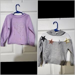 (2) Madden Girl Grey Hoodie & Purple Sweatshirt Size 5 (Little Girl Size)